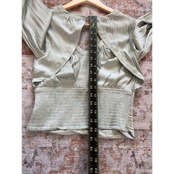 By Athropologie Blouson Sleeve Blouse Top Womens Size XXS NWT - Picture 6 of 10